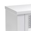 Top left corner of radiator cover with a square edge.