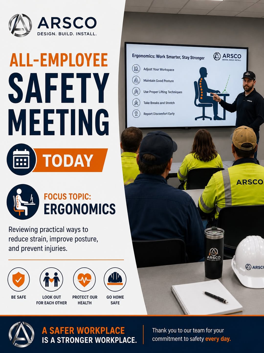 At Arsco, safety starts with awareness and continues through action. Today, our team is holding an all-employee safety m…